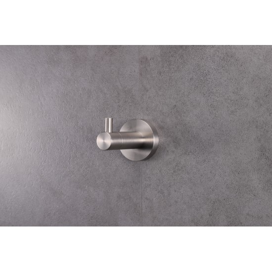 Bagno Nera Stainless Steel Robe Hook - Satin Nickel