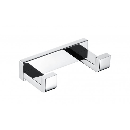 Bagno Bianca Stainless Steel Double Robe Hook - Chrome