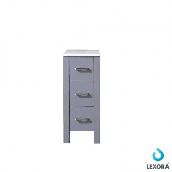 Volez 12" Dark Grey Side Cabinet, Phoenix Stone Top