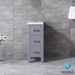 Volez 12" Dark Grey Side Cabinet, Phoenix Stone Top