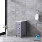 Volez 12" Dark Grey Side Cabinet, Phoenix Stone Top