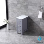 Volez 12" Dark Grey Side Cabinet, Phoenix Stone Top