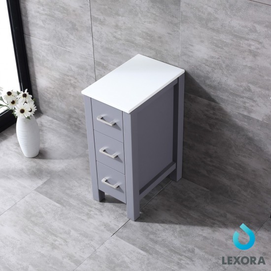 Volez 12" Dark Grey Side Cabinet, Phoenix Stone Top