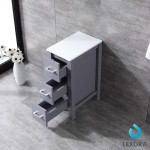 Volez 12" Dark Grey Side Cabinet, Phoenix Stone Top