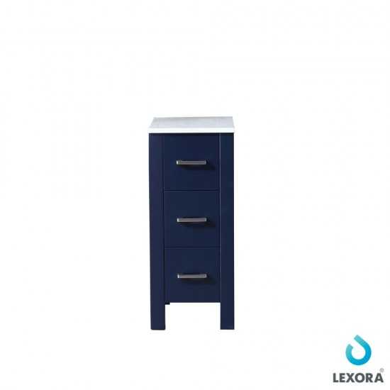 Volez 12" Navy Blue Side Cabinet, Phoenix Stone Top