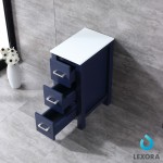 Volez 12" Navy Blue Side Cabinet, Phoenix Stone Top