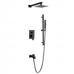 Cero Set, 8" Square Rain Shower and Handheld, Matte Black