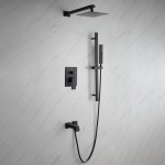 Cero Set, 8" Square Rain Shower and Handheld, Matte Black