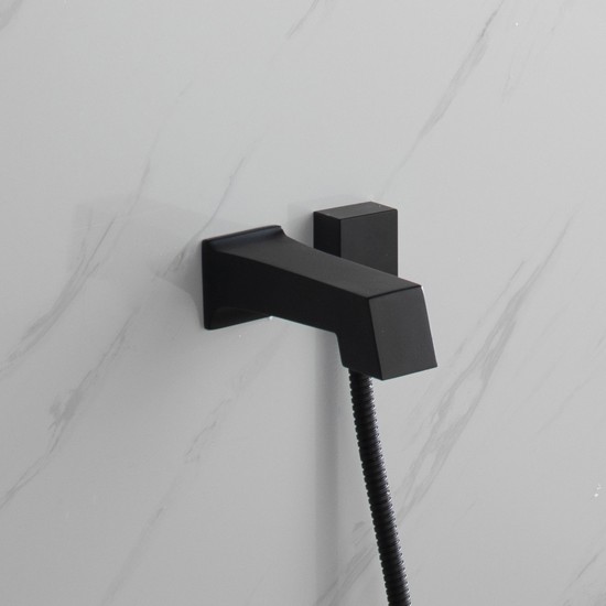 Cero Set, 8" Square Rain Shower and Handheld, Matte Black