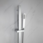 Cero Set, 8" Square Rain Shower and Handheld, Chrome