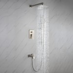 Cero Set, 8" Square Rain Shower and Handheld, Brushed Nickel