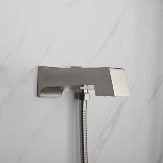 Cero Set, 8" Square Rain Shower and Handheld, Brushed Nickel