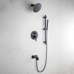 Luviah Set, 8" Round Rain Shower and Handheld, Matte Black