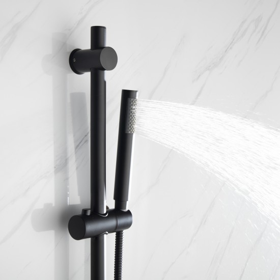 Luviah Set, 8" Round Rain Shower and Handheld, Matte Black