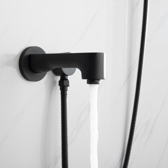 Luviah Set, 8" Round Rain Shower and Handheld, Matte Black