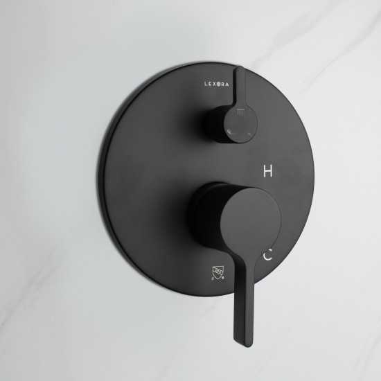 Luviah Set, 8" Round Rain Shower and Handheld, Matte Black