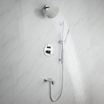 Luviah Set, 8" Round Rain Shower and Handheld, Chrome