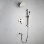 Luviah Set, 8" Round Rain Shower and Handheld, Brushed Nickel