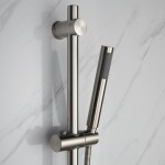 Luviah Set, 8" Round Rain Shower and Handheld, Brushed Nickel