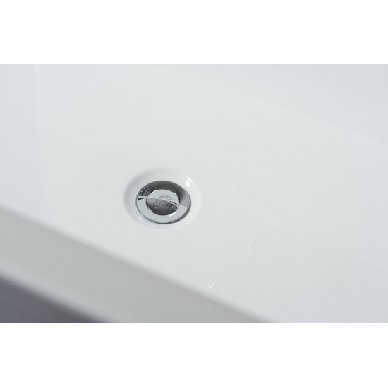 Vinter 59" Free Standing Acrylic Bathtub w/ Chrome Drain