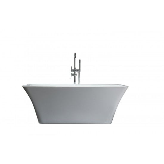 Vinter 67" Free Standing Acrylic Bathtub w/ Chrome Drain