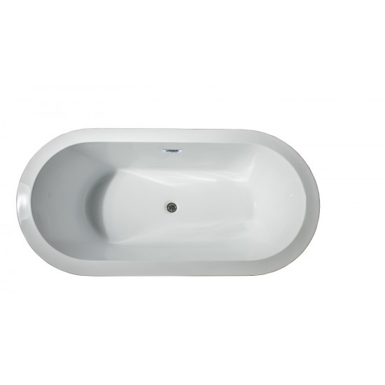 Lure 67" Free Standing Acrylic Bathtub w/ Chrome Drain