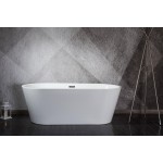 Melina 59" Free Standing Acrylic Bathtub w/ Chrome Drain