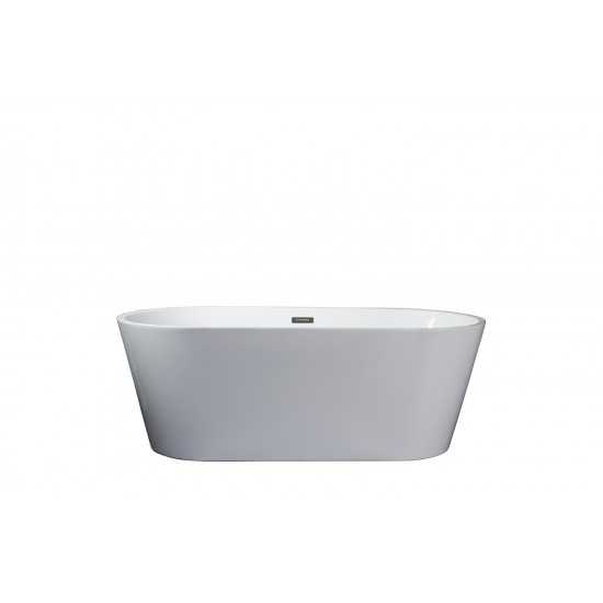 Melina 63" Free Standing Acrylic Bathtub w/ Chrome Drain