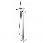 Cascata Free Standing Bathtub Filler/Faucet w/ Handheld Showerwand - Chrome