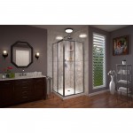 DreamLine Cornerview 42x42x74 3/4 Framed Sliding Shower Enclosure in Brushed Nickel with White Acrylic Base