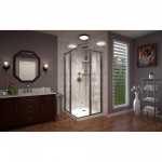 DreamLine Cornerview 42x42x74 3/4 Framed Sliding Shower Enclosure in Brushed Nickel with White Acrylic Base