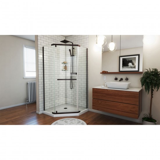 DreamLine Prism 38 1/8 in.x72 in. Frameless Neo-Angle Pivot Shower Enclosure in Oil Rubbed Bronze