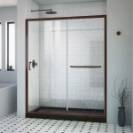 DreamLine Infinity-Z 32x60x74 3/4 Clear Sliding Shower Door in Oil Rubbed Bronze, Left Drain Black Base