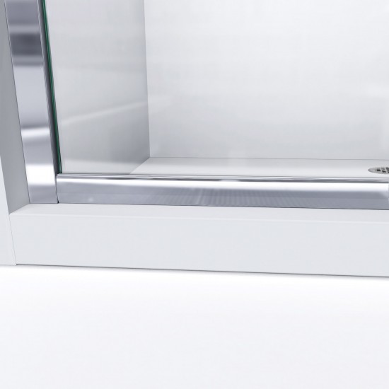 DreamLine Infinity-Z 32x60x74 3/4 Clear Sliding Shower Door in Oil Rubbed Bronze, Left Drain Black Base