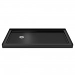 DreamLine Infinity-Z 32x60x74 3/4 Clear Sliding Shower Door in Oil Rubbed Bronze, Left Drain Black Base