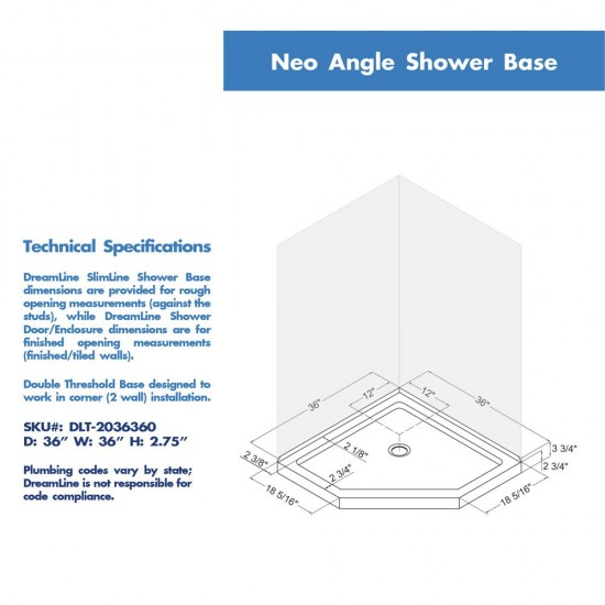 DreamLine Prism 36 in.x74 3/4 in. Frameless Neo-Angle Pivot Shower Enclosure in Satin Black with Biscuit Base