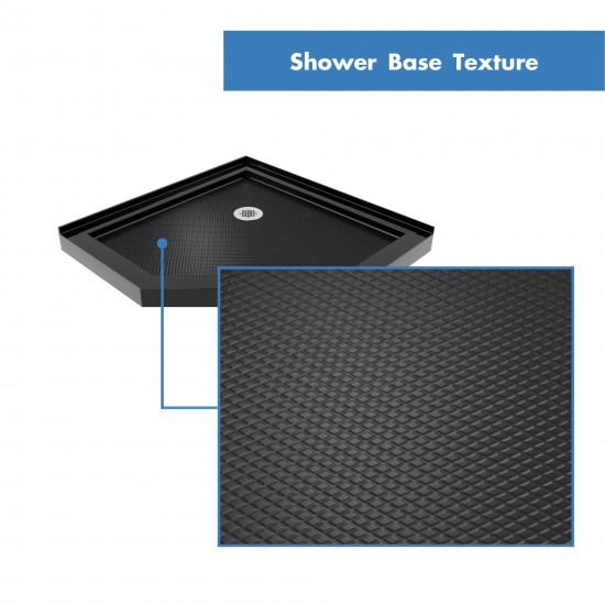 DreamLine Prism 36 in.x74 3/4 in. Frameless Neo-Angle Pivot Shower Enclosure in Satin Black with Black Base Kit