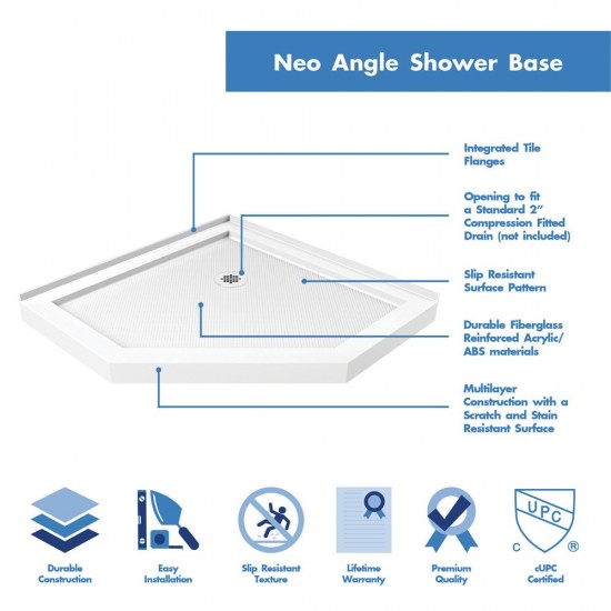 DreamLine Prism 38 in.x74 3/4 in. Frameless Neo-Angle Pivot Shower Enclosure in Oil Rubbed Bronze with White Base Kit