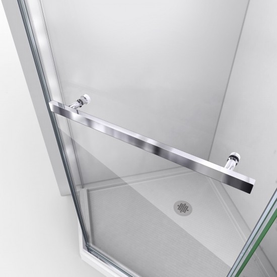 DreamLine Prism 38 in.x74 3/4 in. Frameless Neo-Angle Pivot Shower Enclosure in Oil Rubbed Bronze with Biscuit Base