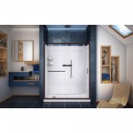 DreamLine Infinity-Z 36x60x76 3/4 Clear Sliding Shower Door in Oil Rubbed Bronze, Left Drain and Backwalls