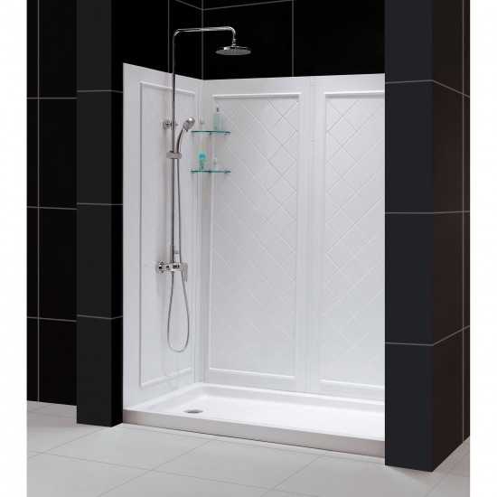 DreamLine Infinity-Z 36x60x76 3/4 Clear Sliding Shower Door in Oil Rubbed Bronze, Left Drain and Backwalls