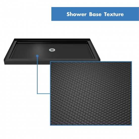 DreamLine Infinity-Z 36x60x74 3/4 Clear Sliding Shower Door in Oil Rubbed Bronze, Center Drain Black Base