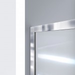 DreamLine Infinity-Z 36x60x74 3/4 Clear Sliding Shower Door in Satin Black, Right Drain Biscuit Base