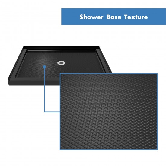 DreamLine Infinity-Z 36x48x74 3/4 Clear Sliding Shower Door in Oil Rubbed Bronze and Center Drain Black Base