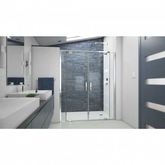 DreamLine Terrace 58 in. W x 72 in. H Semi-Frameless Pivot Shower Door in Chrome