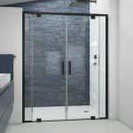 DreamLine Terrace 58x72 Semi-Frameless Pivot Shower Door in Satin Black