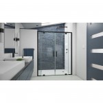 DreamLine Terrace 58x72 Semi-Frameless Pivot Shower Door in Satin Black