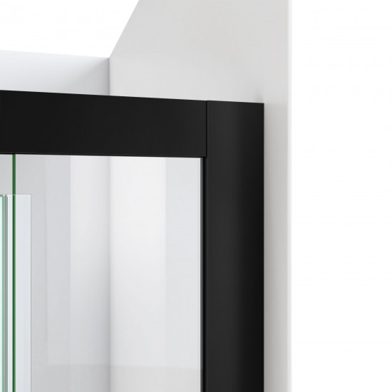 DreamLine Terrace 58x72 Semi-Frameless Pivot Shower Door in Satin Black