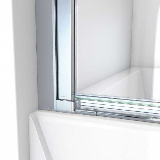 DreamLine Aqua-Q Swing 39 1/2 in. W x 72 in. H Frameless Shower Door in Chrome