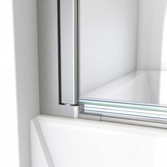 DreamLine Aqua-Q Swing 39 1/2x72 Frameless Shower Door in Brushed Nickel